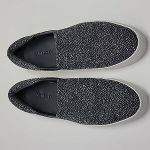 VINCE WOMENS WARREN PLATFORM SNEAKERS BLACK TWEED SIZE 7